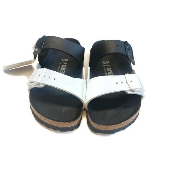 Birkenstock Arizona Split Birko-Flor Sandals Womens Size 5 Black White EU 36 - Picture 6 of 10